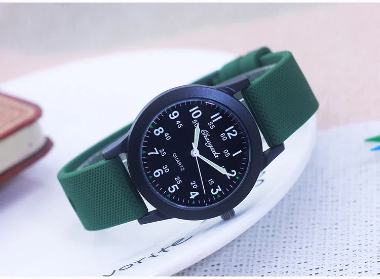 Children's 60-Minute Scale Quartz Wristwatch - Silicone Strap Watch for Boys & Girls, Junior High & Elementary School Exam Watch