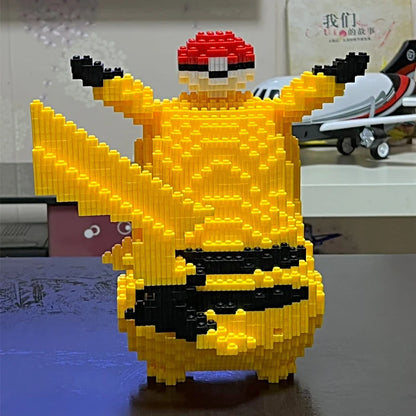 5210PCS Anime Pokemon Pikachu Diamond Micro Building Blocks - Mini Bricks Model, Challenging Decompression Toy Gift
