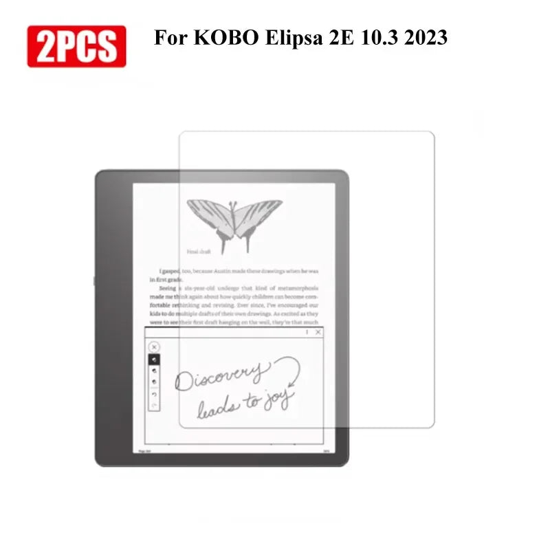 2PCS Tempered Glass Screen Protector for Kobo Libra 2, Clara Colour, Clara 2E (6.0"), Elipsa 2E (10.3") – Clear Protective Film
