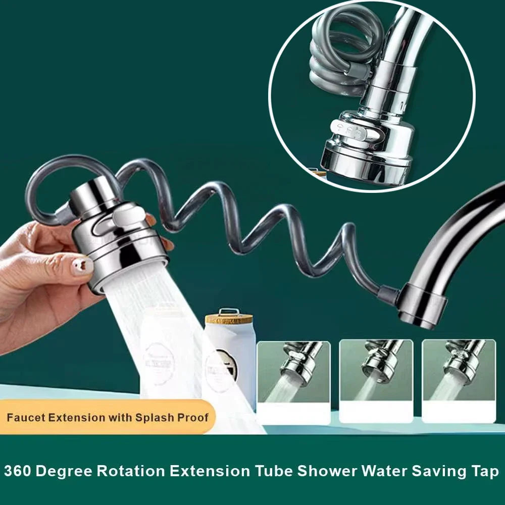 3-Mode Rotating Sink Faucet – 360° Water-Saving Filter Extension for Kitchen