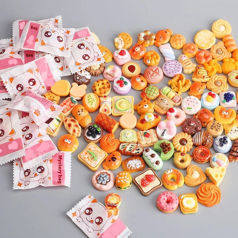 Resin Food Blind Box Model – 5/10/30/60pcs Creative Home & Kitchen Decoration Statues, Desktop Collectibles & Holiday Gifts for Kids