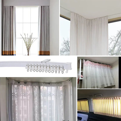 1–6M Flexible Bendable Curtain Track – Silent Ceiling Rail for Bedrooms, Bathrooms, Balconies & Room Dividers