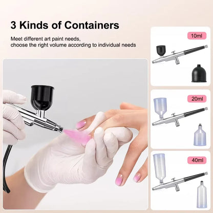 Portable Wireless Airbrush Kit — Handheld Electric Spray Gun with Compressor for Coloring, Tattoo, Graffiti & Model Painting