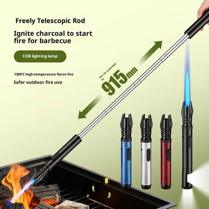 BBQ Turbo Gas Lighter – Windproof Metal Torch for Barbecue, Kitchen, Cigar & Smoking