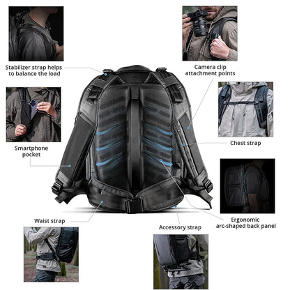 PGYTECH OneMo 2 Camera Backpack – Waterproof Shoulder Bag for Canon, Fuji Cameras & 16" Laptop