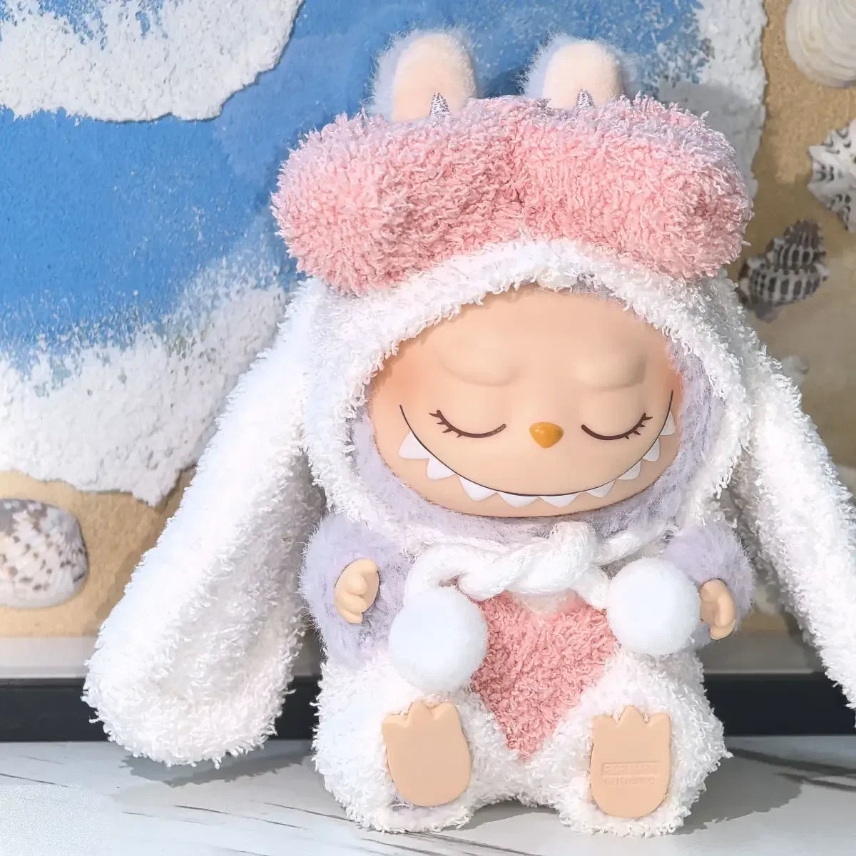 Labubu 17cm Doll Clothes — Long Eared Furry Rabbit Costume DIY Outfit