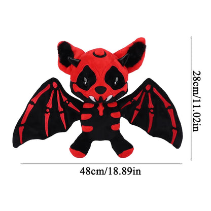 28cm Halloween Two-Tone Skeleton Bat Plush Toy – Cute Stuffed Animal Doll for Home Decor & Holiday Gift