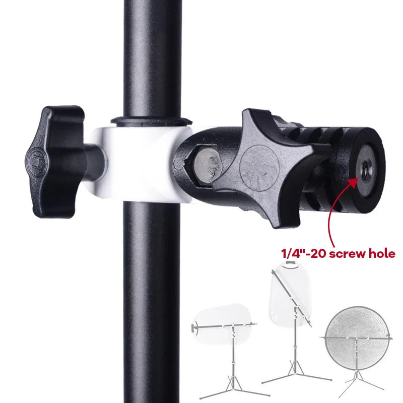 125cm Telescopic Reflector Holder Pole – Crossbar Boom Arm for Light Stand, Flash, Speedlite & Diffuser Background Support