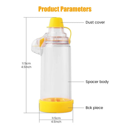 Asthma Inhaler Spacer & Nebulizer — Adult, Child, and Baby Aerosol Compressor with Mist Storage Bottle, Mask, and Tank Cup