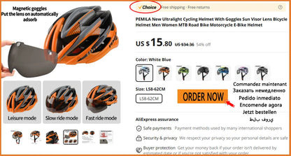 Ultralight Cycling Helmet for Road & MTB, Integrally-Molded Bike Safety Cap, Racing Bicycle Gear for Men & Women