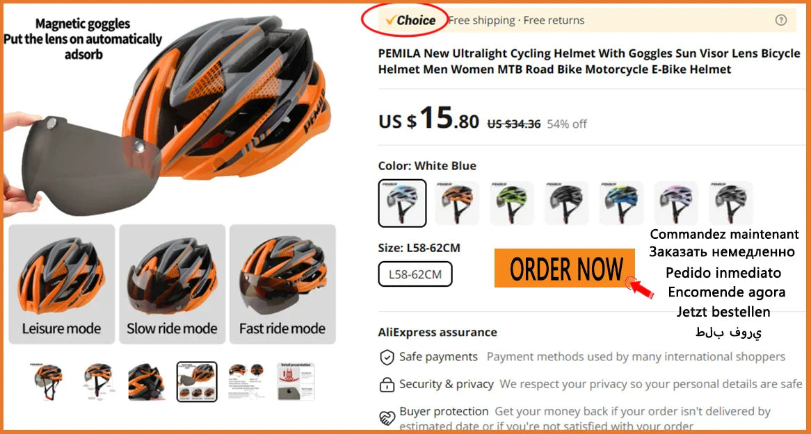 Ultralight Cycling Helmet – Road & MTB Safety Cap for Men & Women, Integrally-Molded Racing Bike Equipment