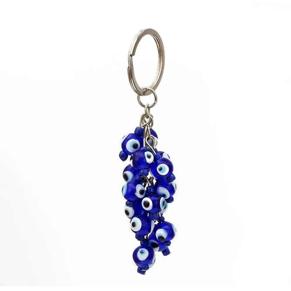 Lucky Eye Fatima Hand Keychain – Alloy Tree of Life Elephant Owl Blue Turkish Evil Eye Car Keyring Jewelry for Men & Women Gift