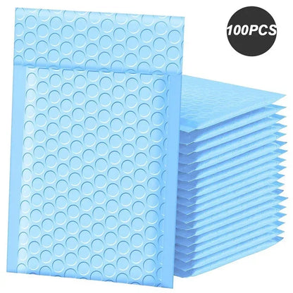 100 Pcs Black Bubble Mailers - Self-Seal Padded Envelopes for Shipping, Poly Green Lining, Secure Packaging Solution