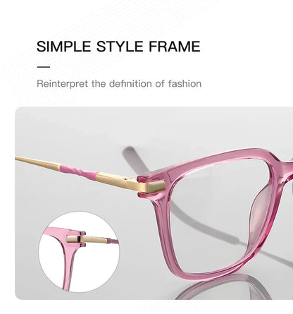 VICKY Women’s Reading Glasses - Anti Blue Light Geometric Pink Frame Prescription Eyewear PFD2129
