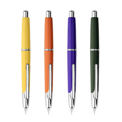 MAJOHN A2 Press Fountain Pen - Retractable EF Nib 0.4mm Resin Ink Pen with Converter, Lighter than A1, Perfect for Writing and Christmas Gift