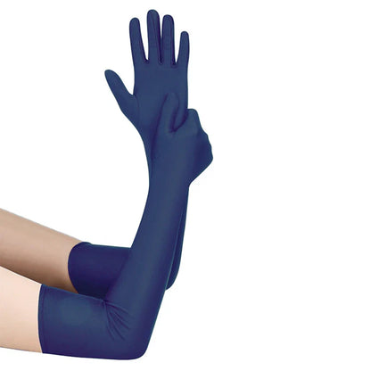 52CM Women’s Elegant Spandex Long Gloves – Thin Soft Stretch Sun Protection Gloves for Stage Performance, Driving, Riding & Cosplay Party Wear