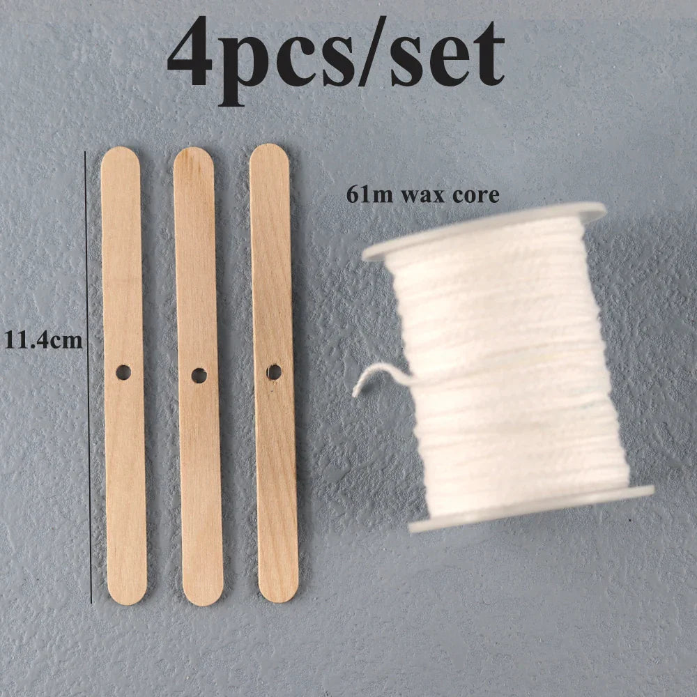 Smokeless Candle Wicks – Pre-Waxed Cotton Core with Metal Sustainer Tabs, 2.6-20cm for DIY Handmade Candle Making