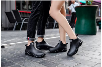 New Waterproof Rain Shoes for Women & Men – Ankle Rain Boots, Anti-Slip, Wear-Resistant, Plush for Summer & Winter