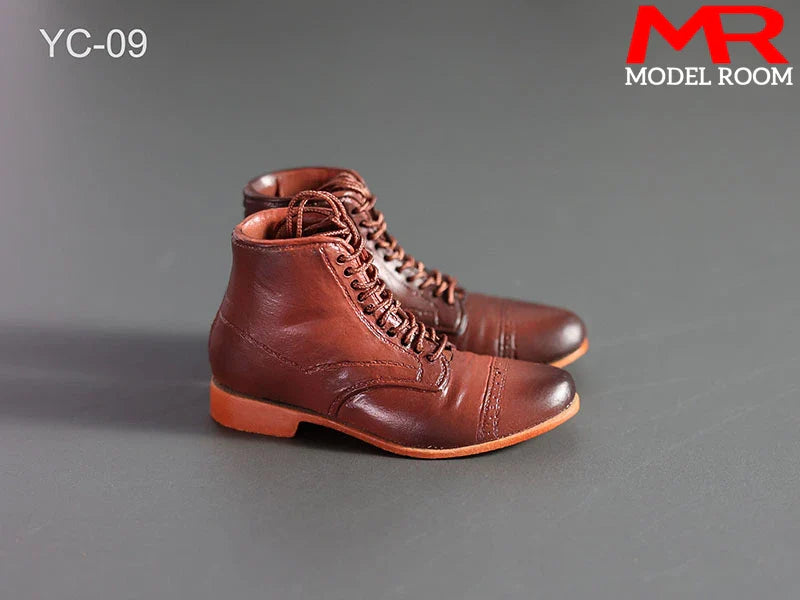 1/6 Scale Male Lace-Up Rubber Boots — Solid Soldier Shoes for 12'' Action Figures with Detachable Feet Dolls