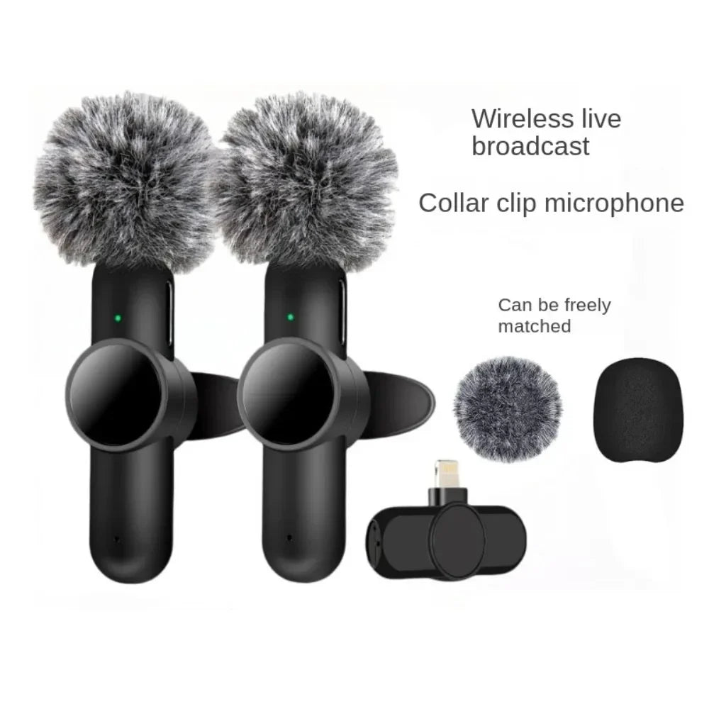 Wireless Mini Lavalier Microphone – Portable Noise-Reduction Lapel Mic for iPhone & Android Video Recording