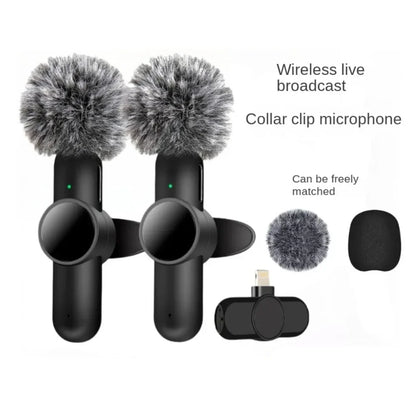 Wireless Mini Lavalier Microphone – Portable Noise-Reduction Lapel Mic for iPhone & Android Video Recording