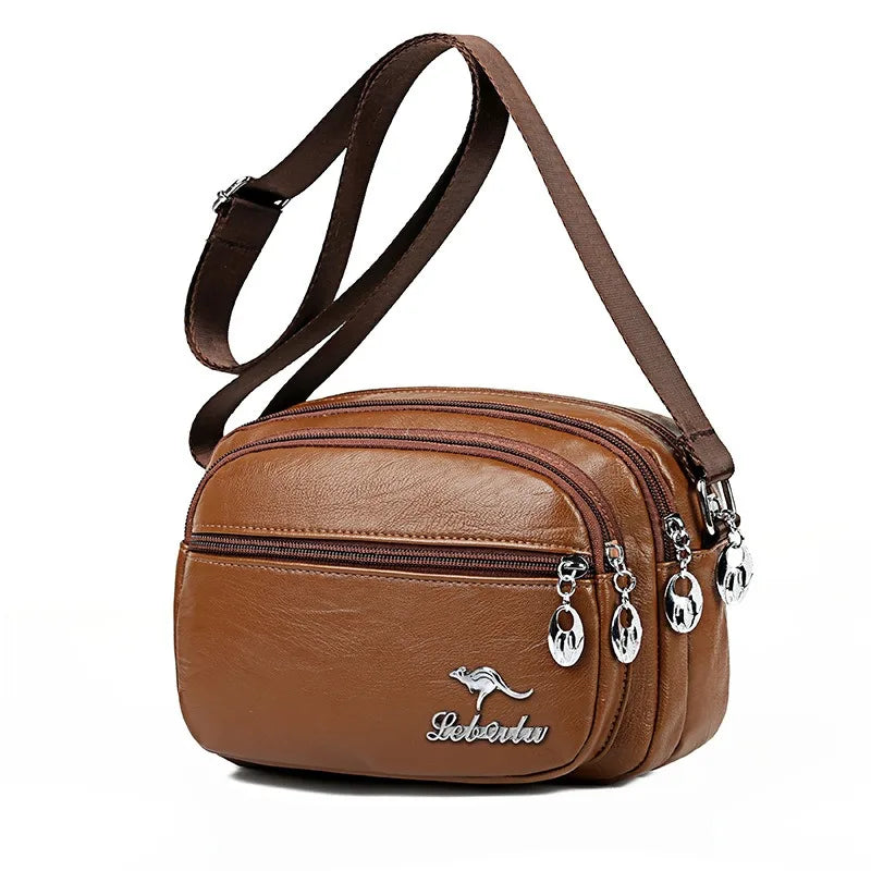 High Quality Soft Leather Purse - Fashion Women's Shoulder Messenger Bag with Multi-Pocket, Wear-Resistant Luxury Handbag