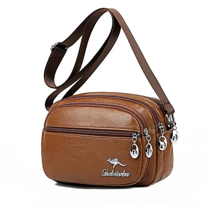 High Quality Soft Leather Purse - Fashion Women's Shoulder Messenger Bag with Multi-Pocket, Wear-Resistant Luxury Handbag