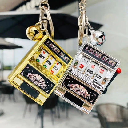 Fruit Slot Machine Keychain – Lucky Charm Mini Casino Pendant Bag Charm, Novelty Gift for Kids & Adults