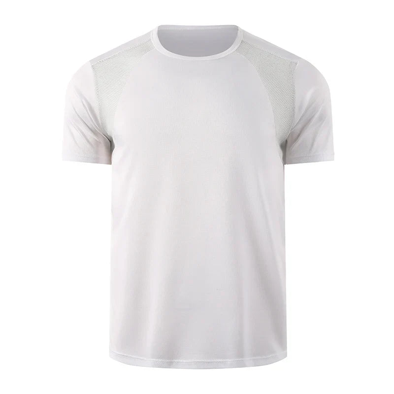 Men’s Summer Solid Color T-Shirt – Round Neck Short Sleeve Athletic Fitness Sports Top (Black & White, 1–2 PCS)