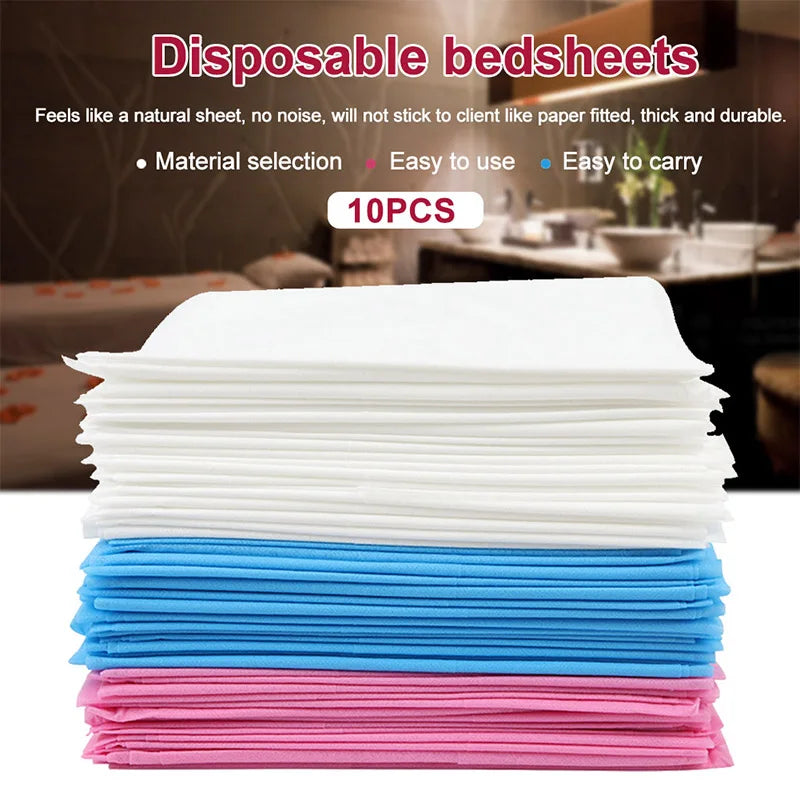 10pcs Non-Woven Disposable Bed Sheets - 7.87x31.5inch Breathable Covers for Spa, Massage, Travel, Hotel, Hospital