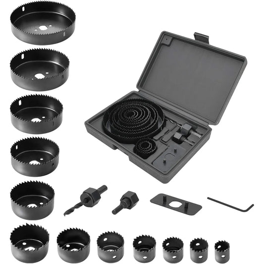 Hole Saw Kit: 2/3/6/8/13/16PCS Set with Mandrels, Hex Key & Storage Box - Ideal for Soft Wood & PVC Board
