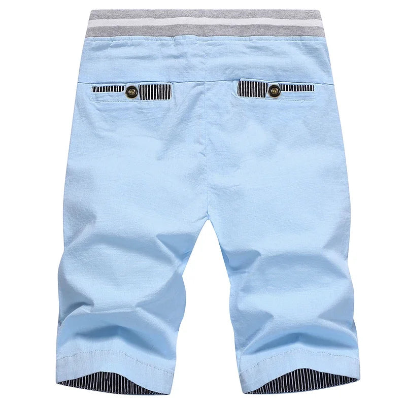 Men’s Summer Cotton Casual Shorts – Linen Bermuda Beach Shorts Plus Size 4XL Fashion Joggers