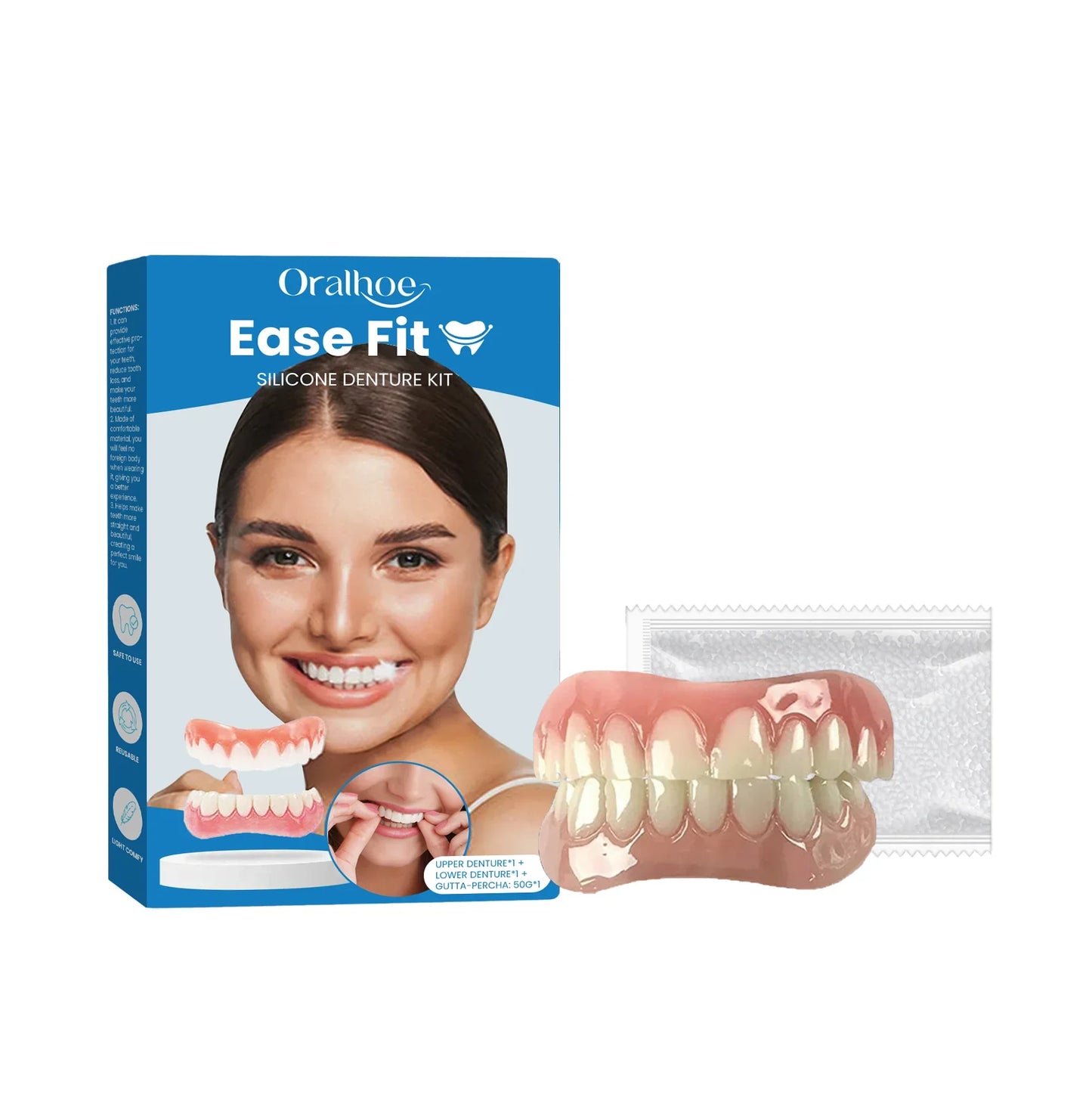 False Teeth Beauty Kit – Smile Veneers, Fake Tooth Denture for Whitening, Oral Care & Cosmetic Braces