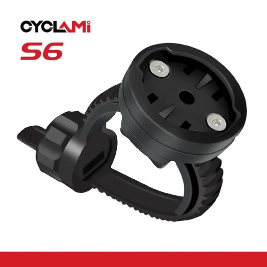 CYCLAMI S6 Bike GPS Computer Mount — Universal Rotatable Headlight & Bicycle Light Holder for Garmin, XOSS