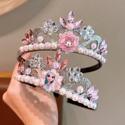 Kawaii Anime Frozen Sanrio Princess Crown - Elsa Headdress Jewelry for Girls & Baby - Party Decoration & Gift Accessory