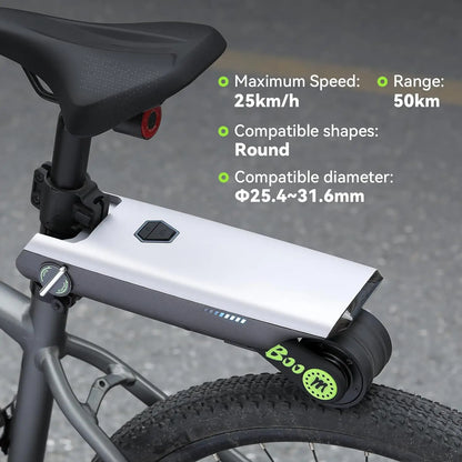 Electric Bike Conversion Kit — 31-Mile Range Pedal Assist with 12V 10AH Battery, 15.5MPH, Tool-Free Installation