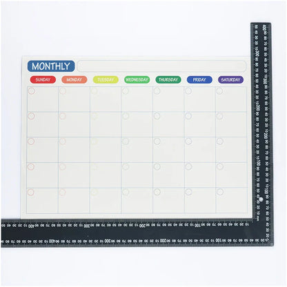 Magnetic Monthly & Weekly Planner — Dry Erase Whiteboard for Fridge, Blackboard, Message Board & Menu Organizer