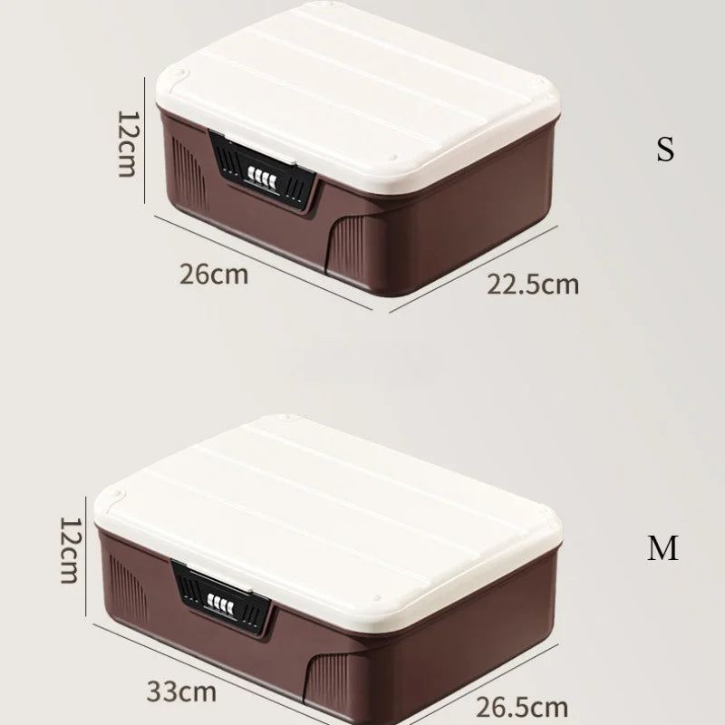 Four Digit Password Lock Safe Box – Portable Organizer for Passport, Medicine, Cash, Jewelry, and Privacy Security Storage