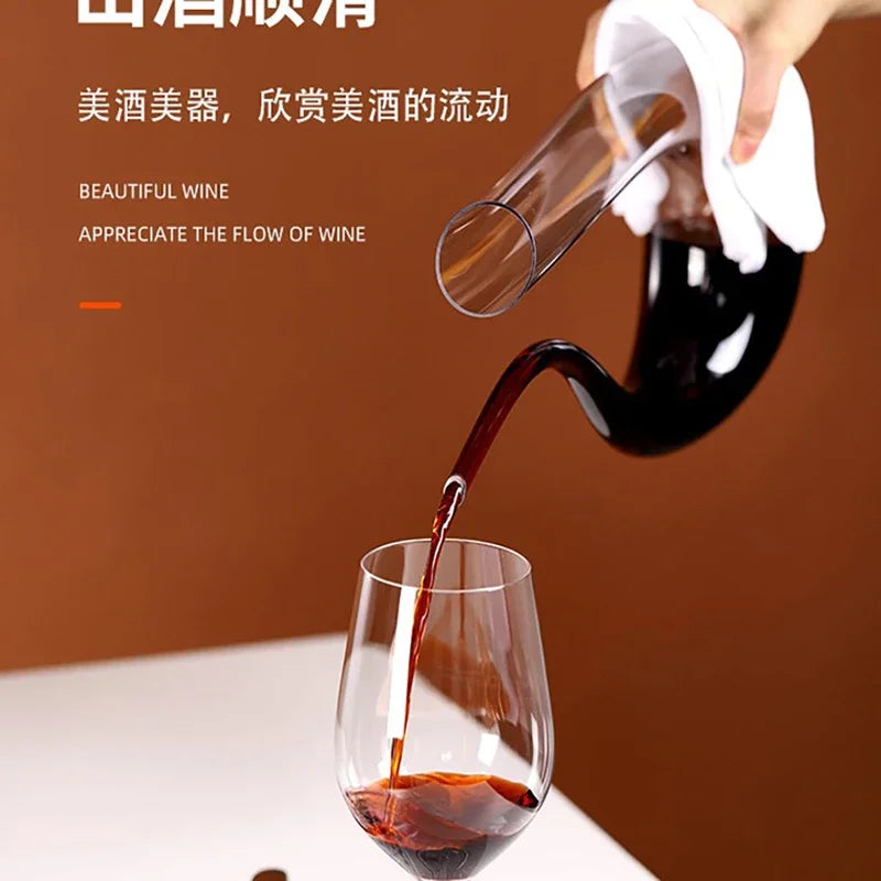 1500ML Handmade Crystal Wine Decanter – Red Wine, Brandy & Champagne Aerator
