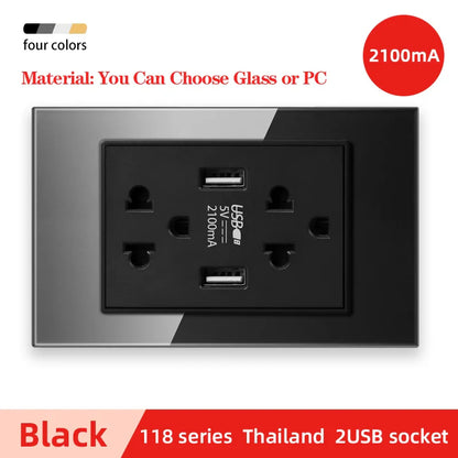 Herepow 118 Series Dual USB Wall Socket - Thailand & American Standard Smart Plug Adapter with Type-C 3.1A Fast Charging
