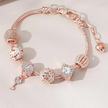 Women's Fashion Beaded Love & Family Bracelet – Multi-Element Jewelry Accessories for Daily Wear, Parties & Holiday Gifts