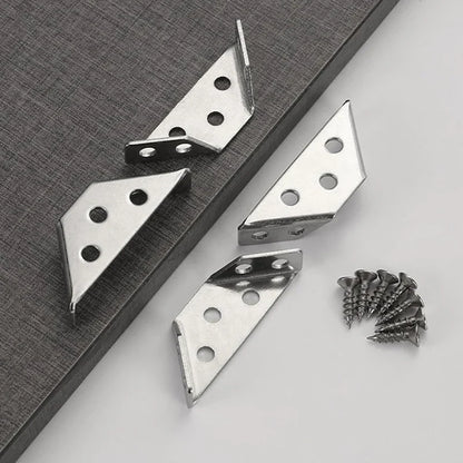 Universal Stainless Steel Corner Braces: Heavy-Duty Angle Shelf Brackets with Screws - Ideal Furniture Corner Connectors (5/10pcs)