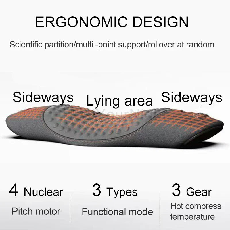 Electric Waist Pillow – Heated Vibrating Sleep Pad for Lumbar Support & Pain Relief