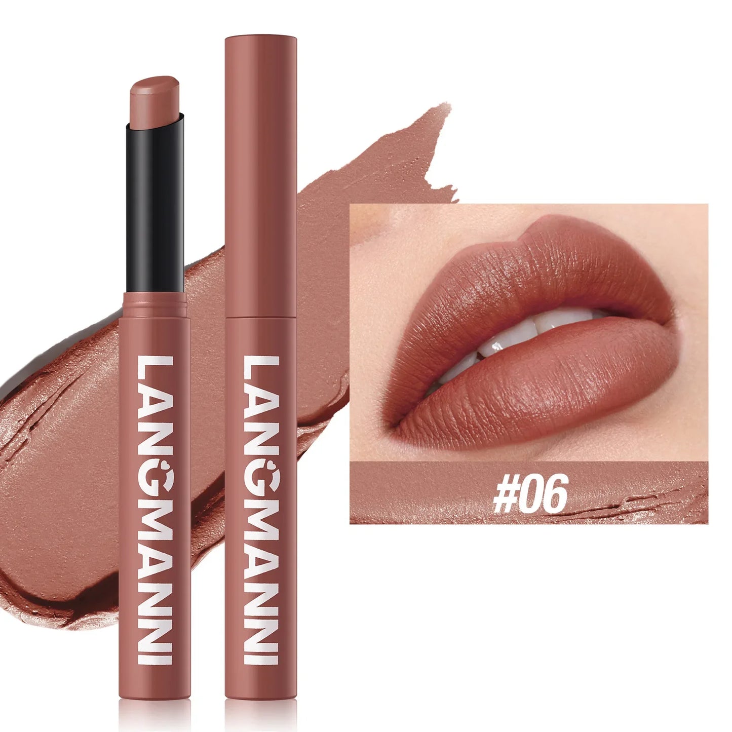12-Color Matte Lipstick Pencil – Waterproof, Long-Lasting Non-Stick Lip Stain Tint Nude Makeup Pen