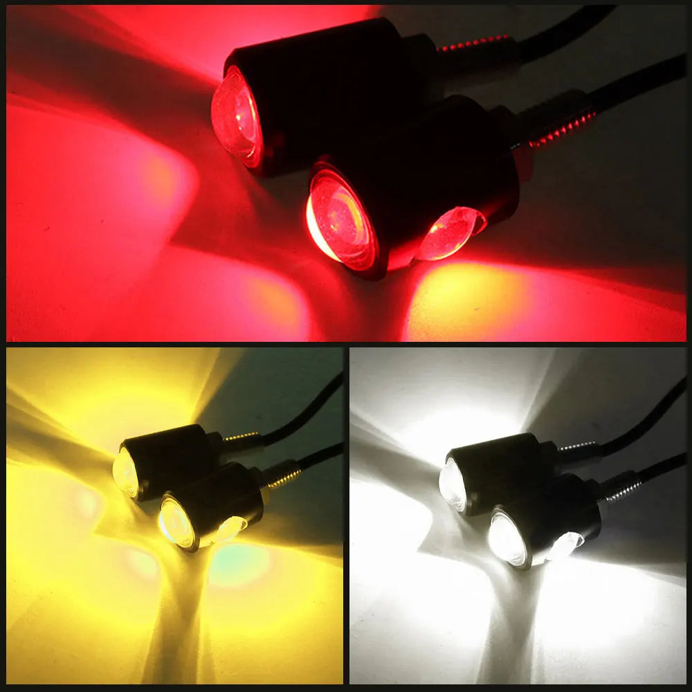 2PCS Motorcycle LED Eagle Eye Lights – Super Bright Turn Signal & Rear Tail Brake Lamps