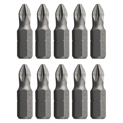 10-Pcs 25mm Anti-Slip Magnetic Hex Shank Screwdriver Bit Set – PH1, PH2, PH3, PZ1, PZ2, PZ3 Drill Bits