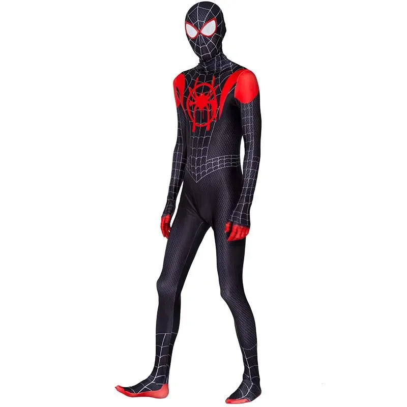 Anime Superhero Cosplay Spider-Man Bodysuit — Miles & Gwen Halloween Carnival Party Couple Costume
