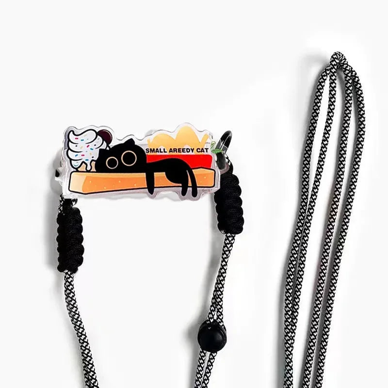 Cute Cartoon Cat & Dog Phone Lanyard – Adjustable Crossbody Shoulder Strap, Back Clip Hanging for Universal Mobile Phones
