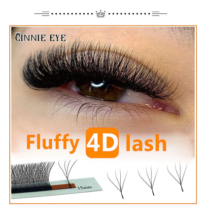 4D-5D W Eyelash Extension – Fluffy Volume Mink & Faux Mink Premade Fans, Dolly Hybrid 3D Lashes