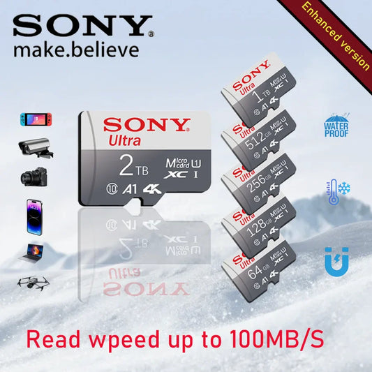 SONY Original Micro SD Card – 128GB 256GB 512GB 1TB 2TB U3 4K Memory Card for Phone, Camera, Tablet, PC